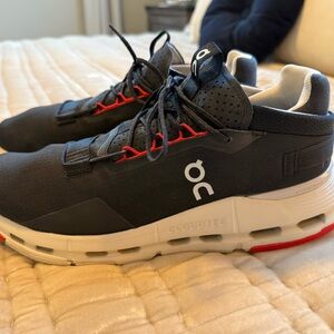 On Running Men's Black and Red Cloudtec Sneakers